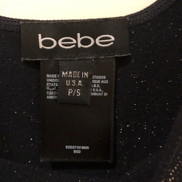 Bebe metallic sparkly long sleeve top with cutout - Picture 7 of 7